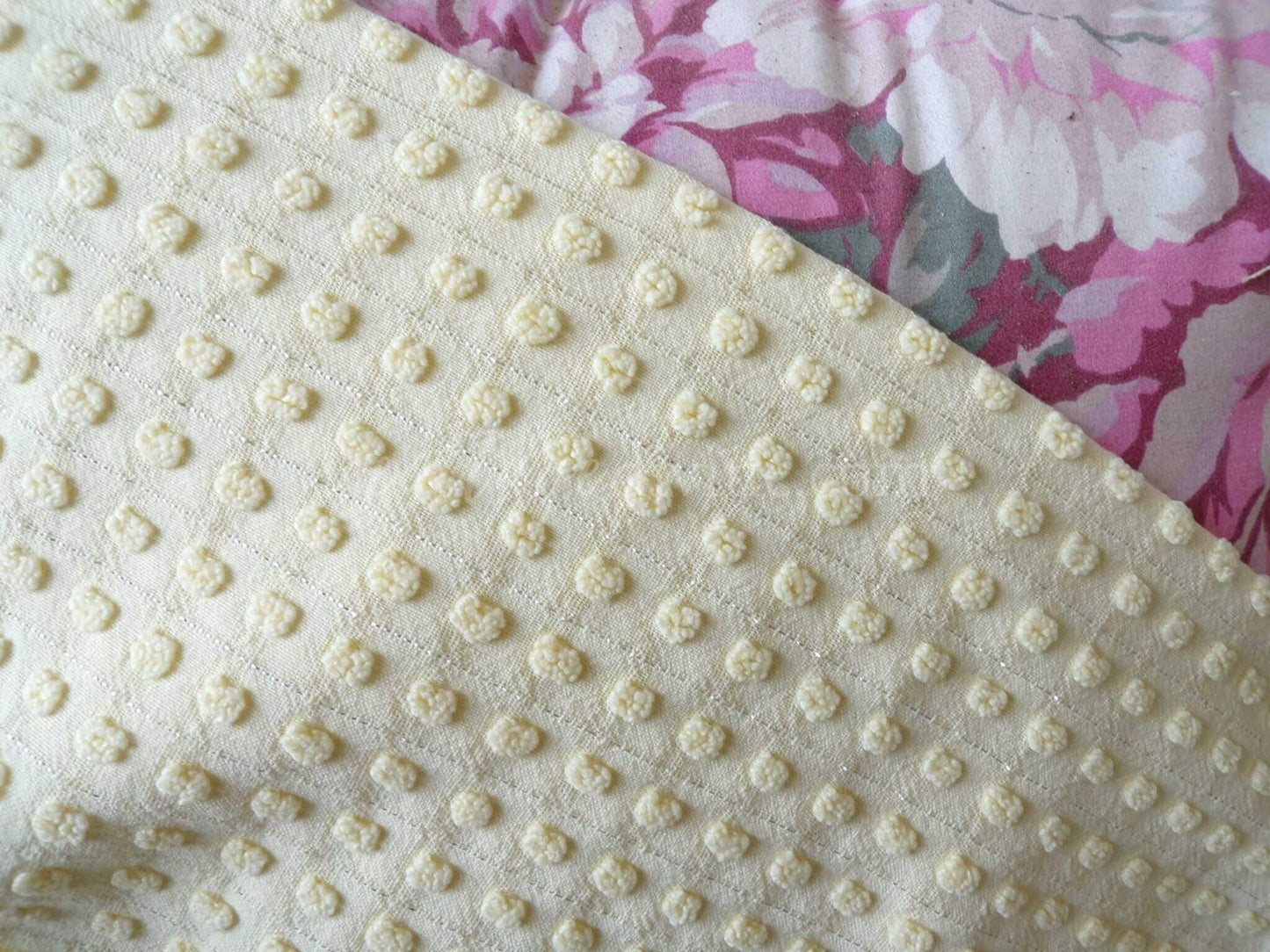 Cheerful Yellow Pops FABRIC Piece, from Vintage Morgan Jones Chenille Bedspread, 23" x 32"-inches