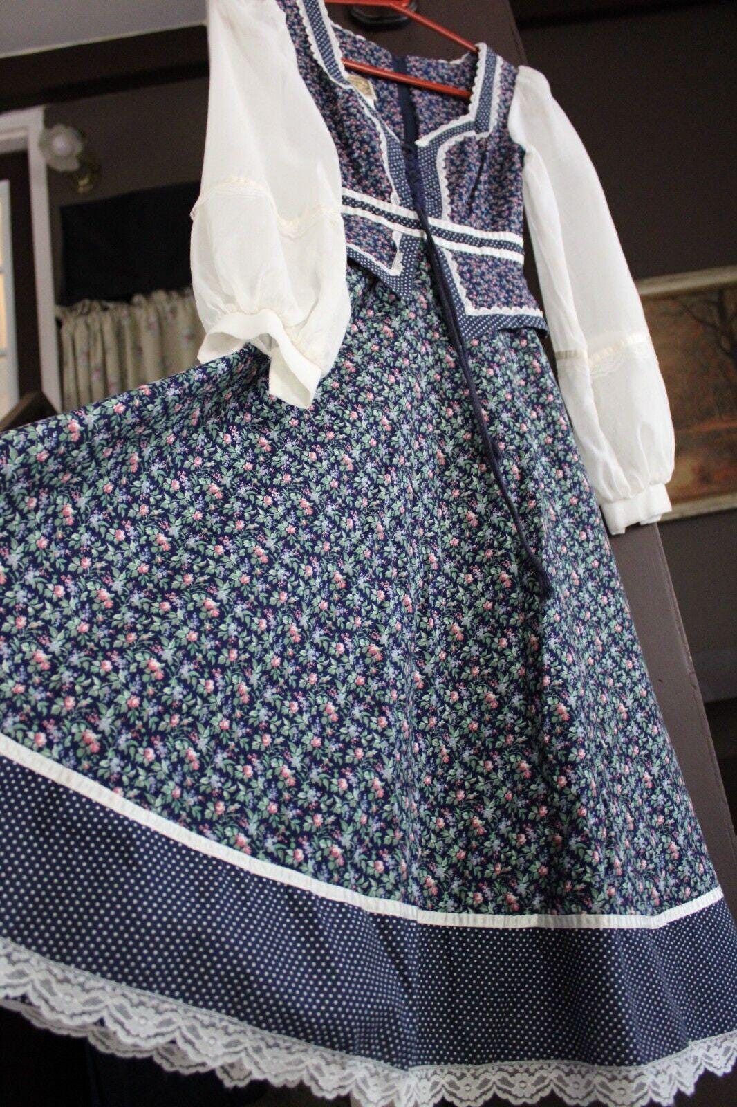 Beautiful Gunne Sax Vintage Clothing Lot 2 Dresses, Peplum Boho Floral, Prairie Midi