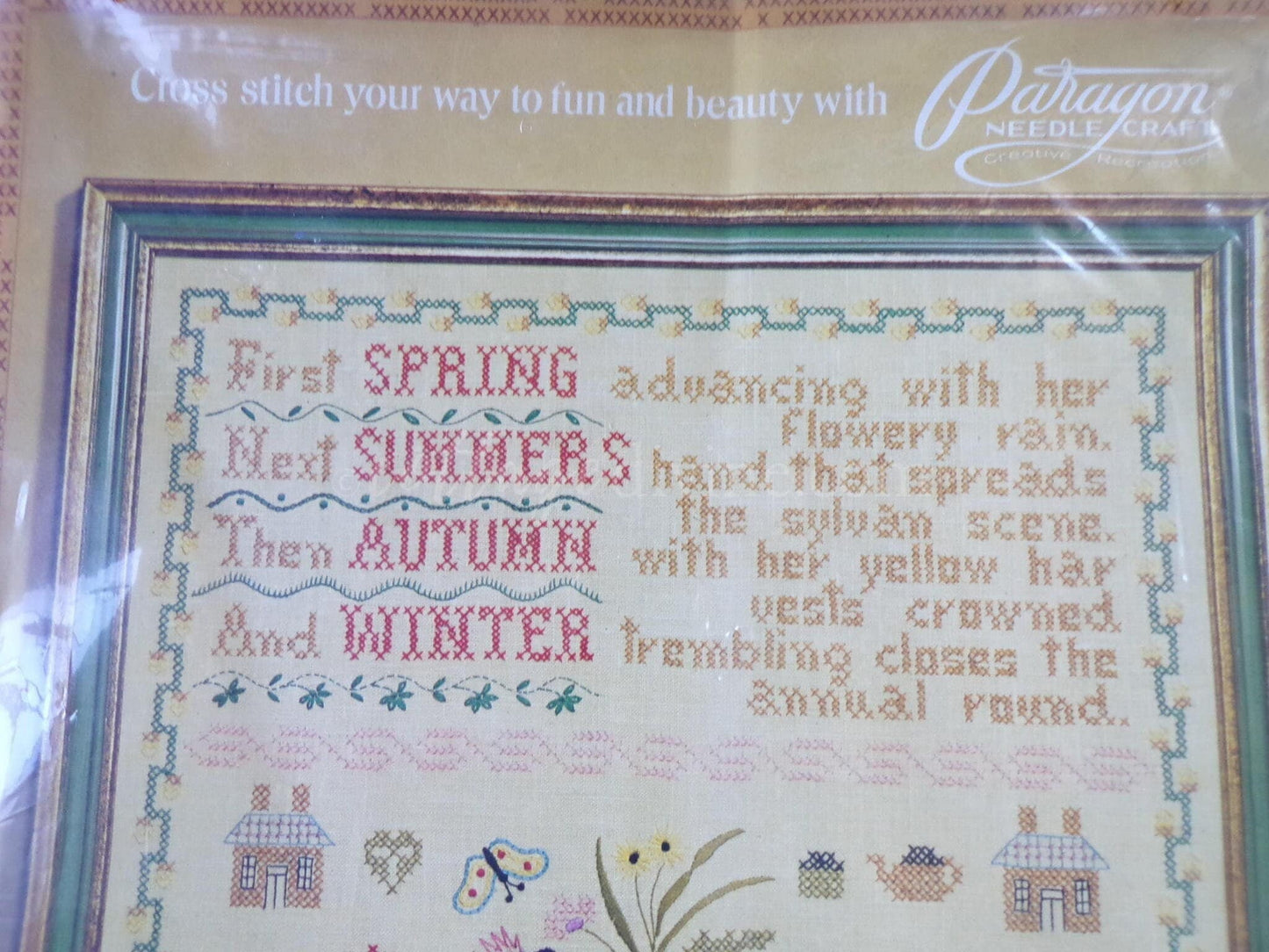 The Season's Sampler Vintage Paragon Cross Stitch Embroidery Kit # 0673