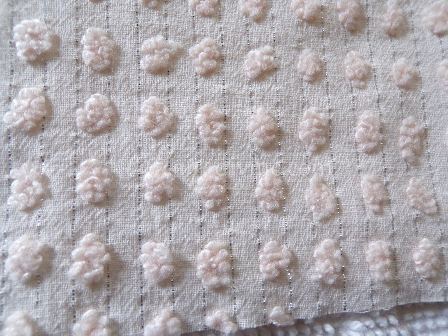 Cream Latte Quilt Squares Set from Vintage Chenille Bedspread Fabric, 16 Blocks, 6" x 6" inch, Neutral tones
