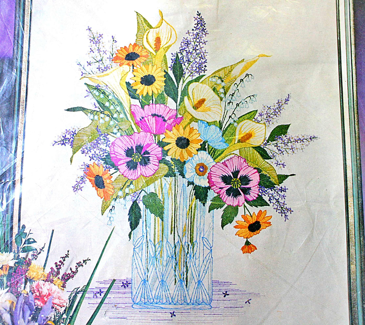 CRYSTAL BOUQUET Vintage Paragon Needlecraft CREWEL Embroidery Stitchery Kit #0210 ~ Spring Fantasy Florals, a Georgia Ball Design