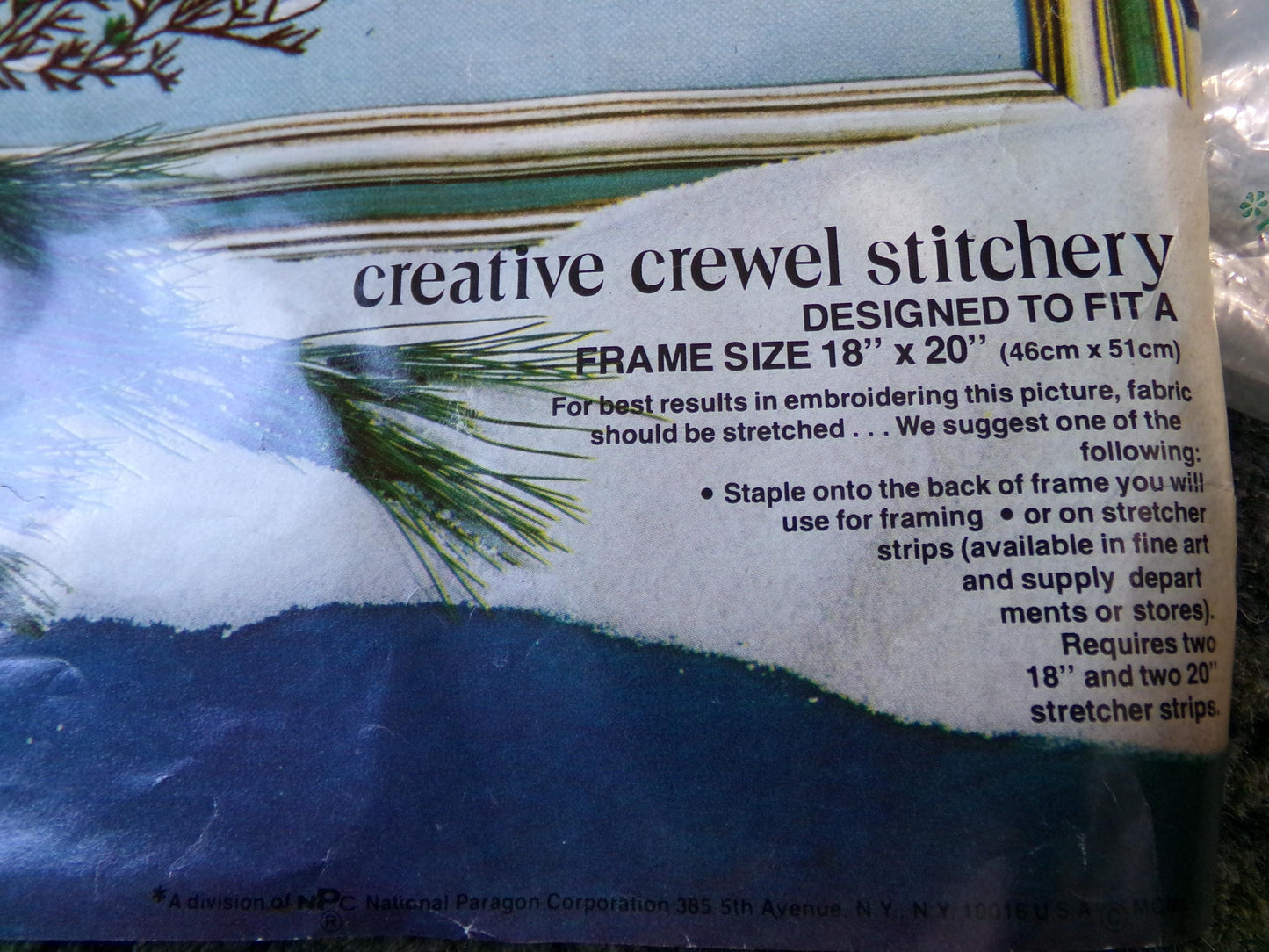 WOODLAND WATCH Vintage Crewel Embroidery Kit, Whimsical Winter Wonderland Nature Scene, Paragon Needlecraft 0615, Polly Gottfried