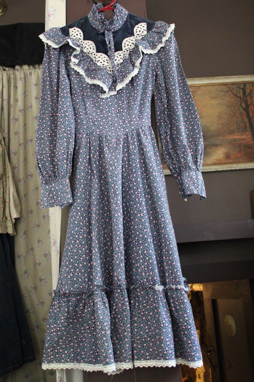 Beautiful Gunne Sax Vintage Clothing Lot 2 Dresses, Peplum Boho Floral, Prairie Midi