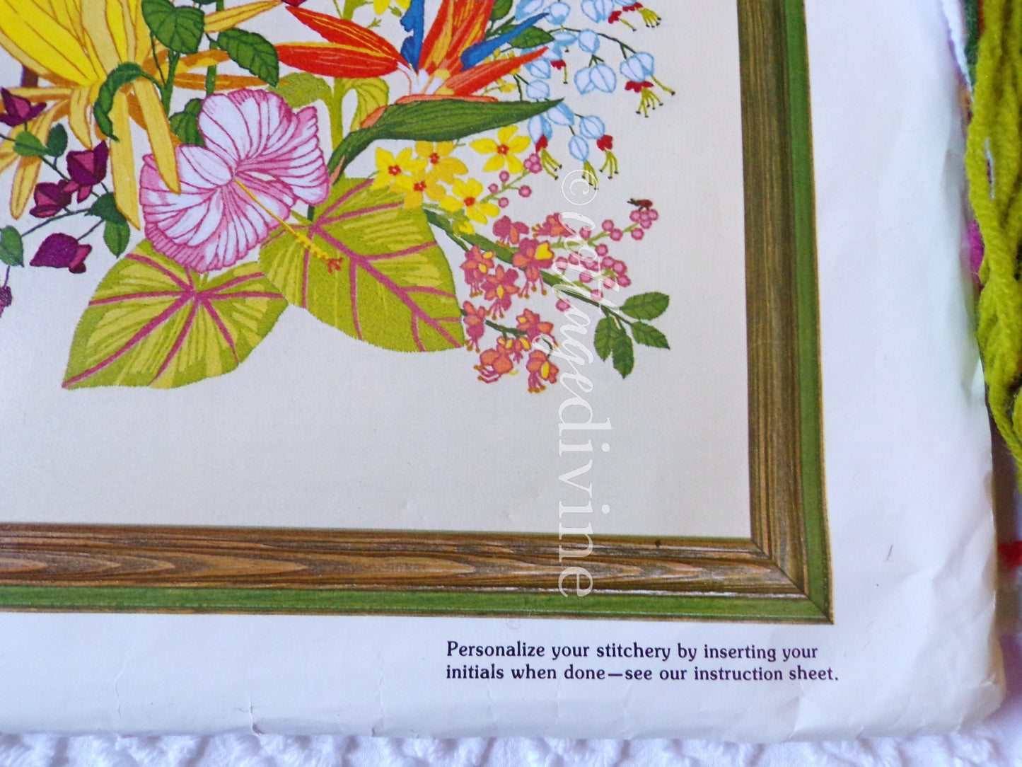 PARADISE FOUND Flowers of Hawaii Hummingbird Vintage Crewel Stitchery Kit by Paragon, Georgia Ball, # 0308