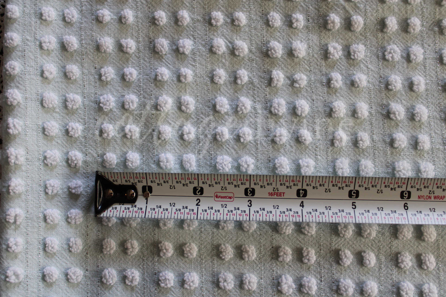 Pastel Aqua Shimmer Pop Vintage Chenille Fabric, 28" x 19" inch Piece, Versatile in Quilting & Craft Projects