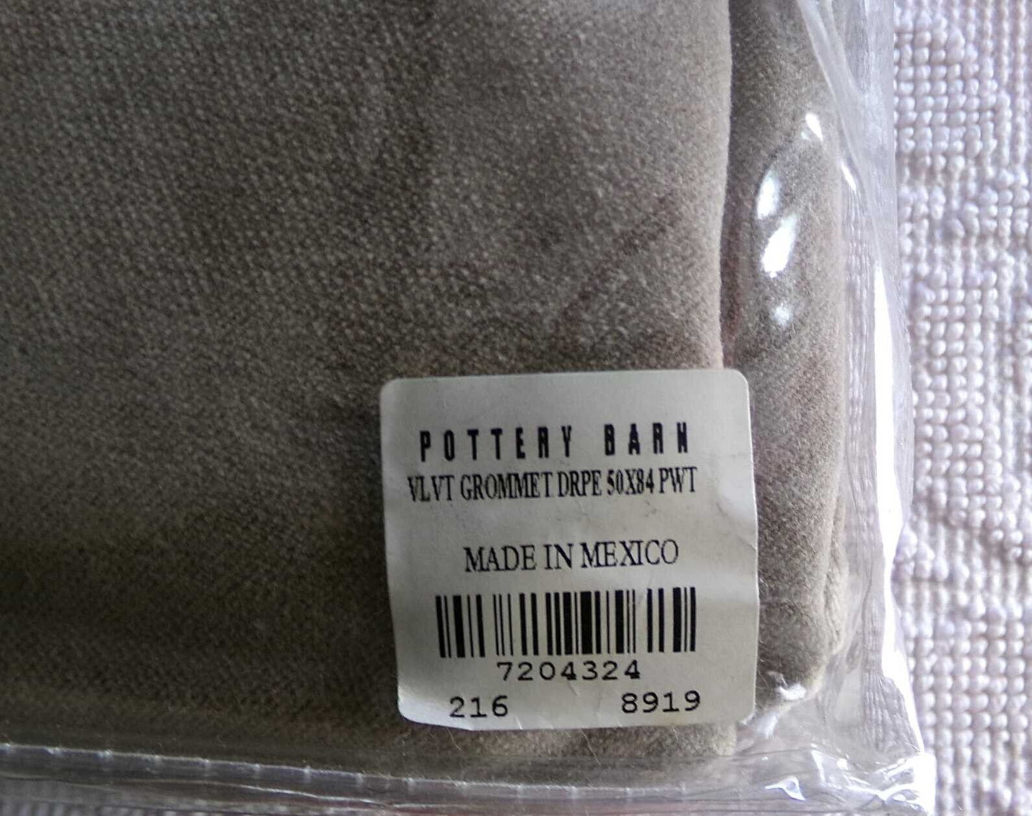 Pottery Barn Velvet Drape Panel, 50 x 84 Blackout Window Drapery Grommet Curtain
