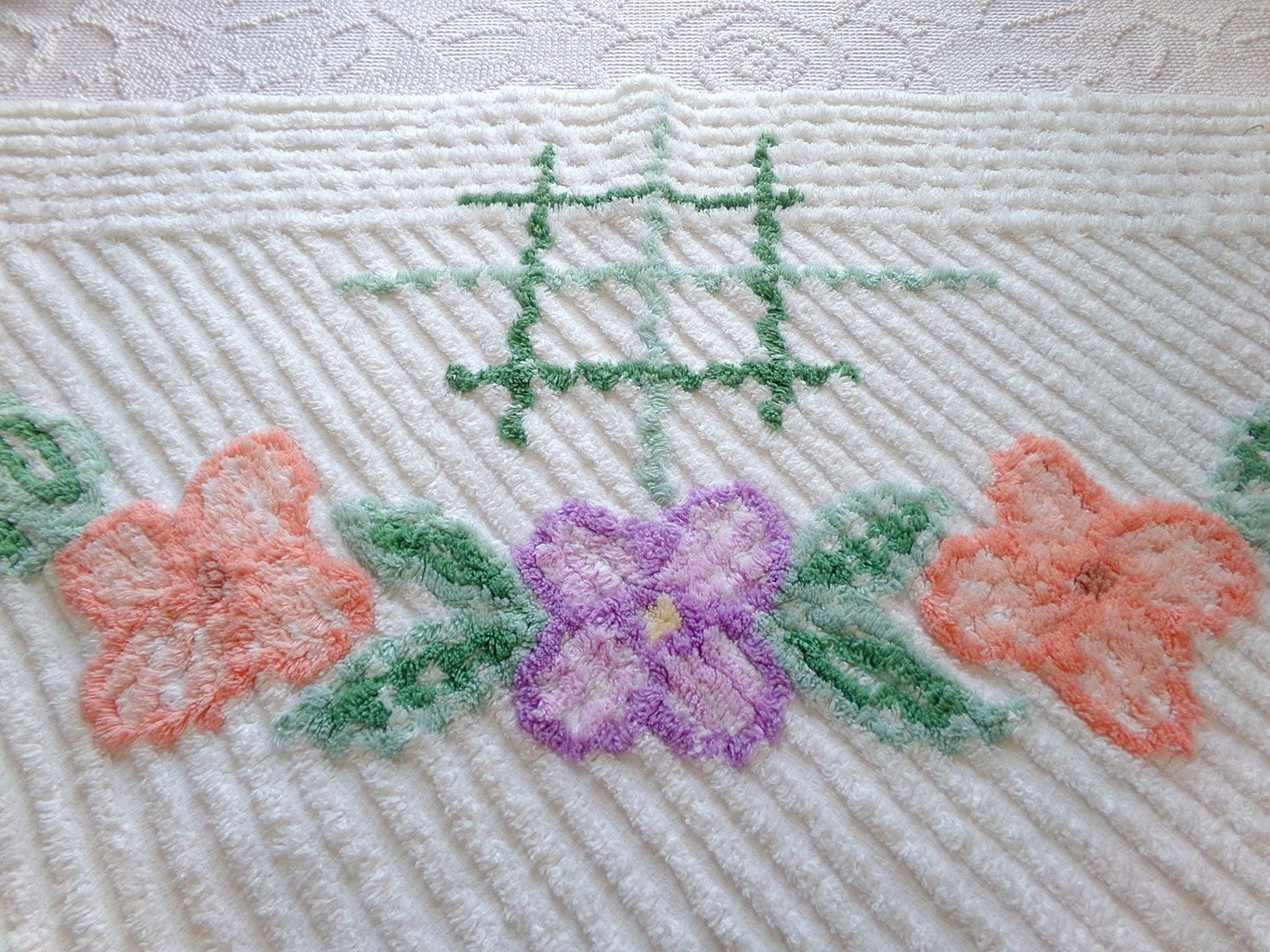 Pretty Vintage Chenille Fabric - Soft & Textured for Your Creative Projects, 21" x 28" Piece of Sewing Material Ideal for Quilts, Pillows