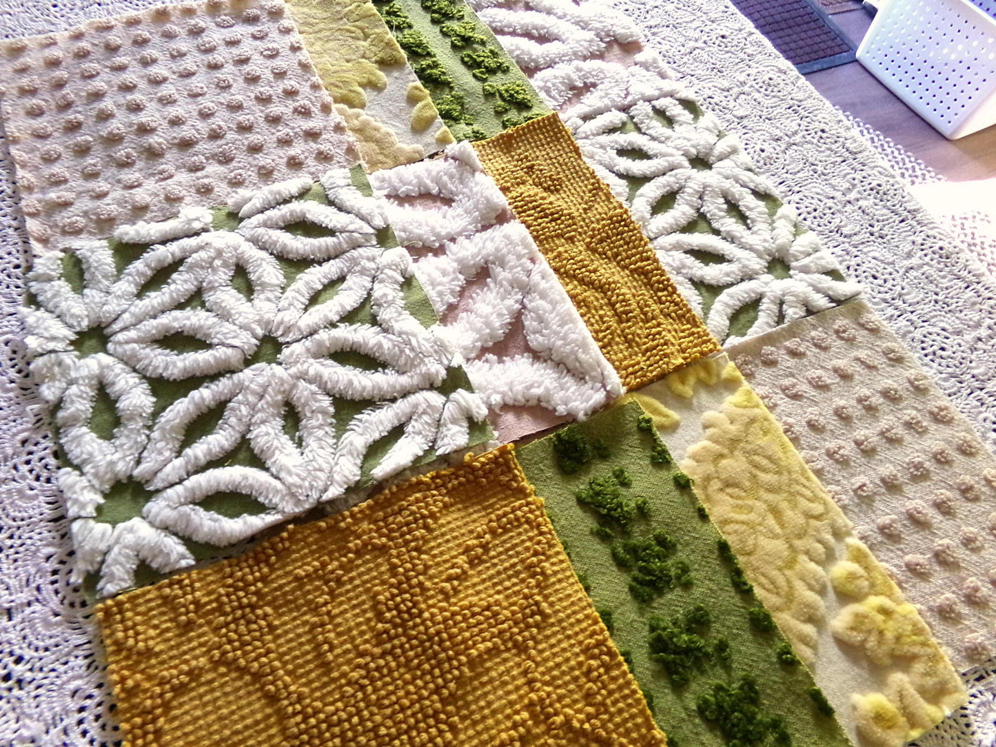 Boho Spirit Fabric Squares, Hippie Crafter's Dozen 12 Vintage Quilt Blocks, 6"x6", for Patchwork Pillows, Slow Stitching, Junk Journals