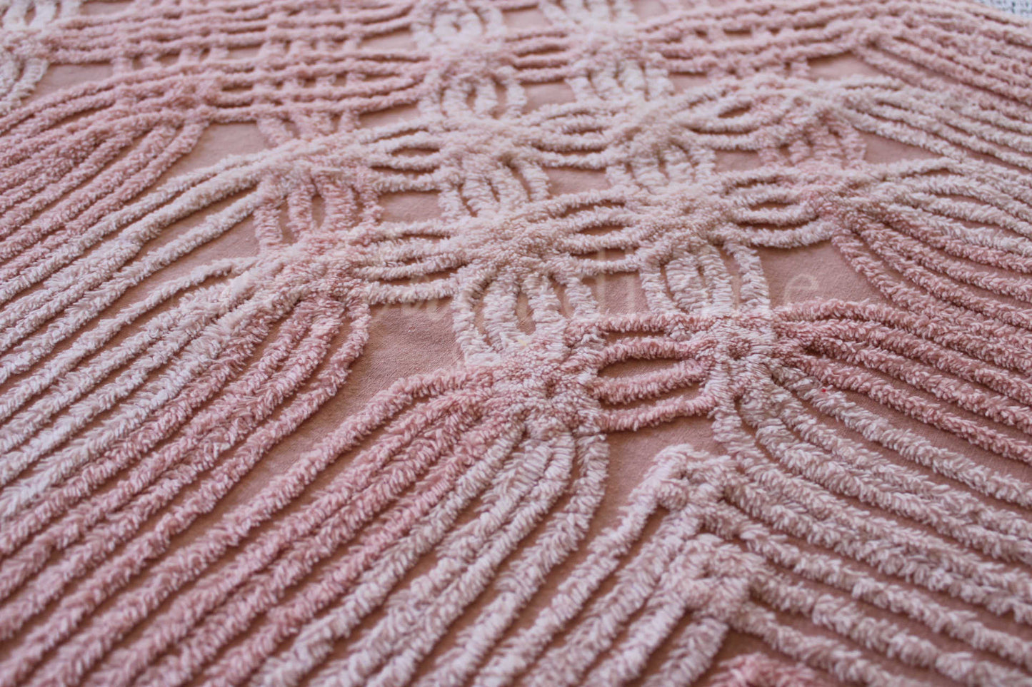 Blush Pink Nostalgia Vintage Chenille Quilt Fabric, 20" x 24" inch Piece, Pretty for Quilts & Pillows