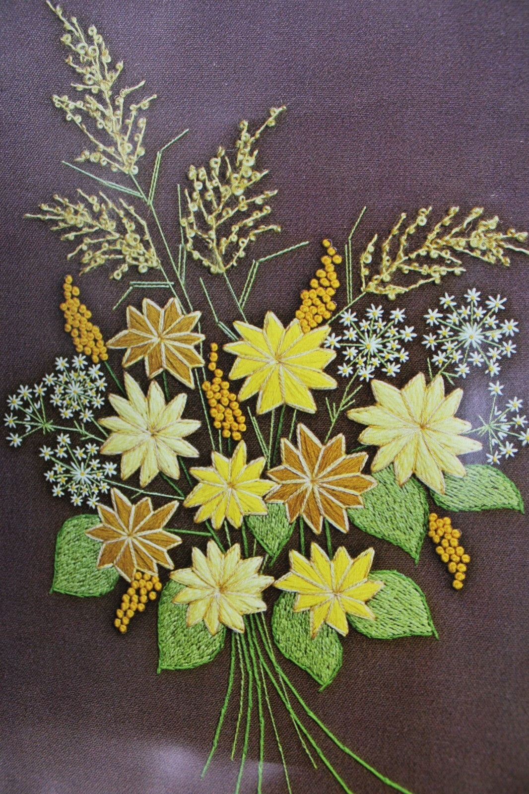 GOLDENROD Crewel Embroidery Kit Boho Hippie Floral Vtg Paragon Stitchery 0411