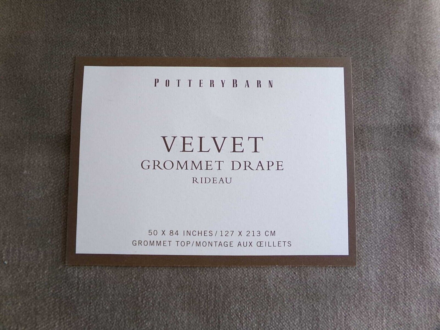 Pottery Barn Velvet Drape Panel, 50 x 84 Blackout Window Drapery Grommet Curtain