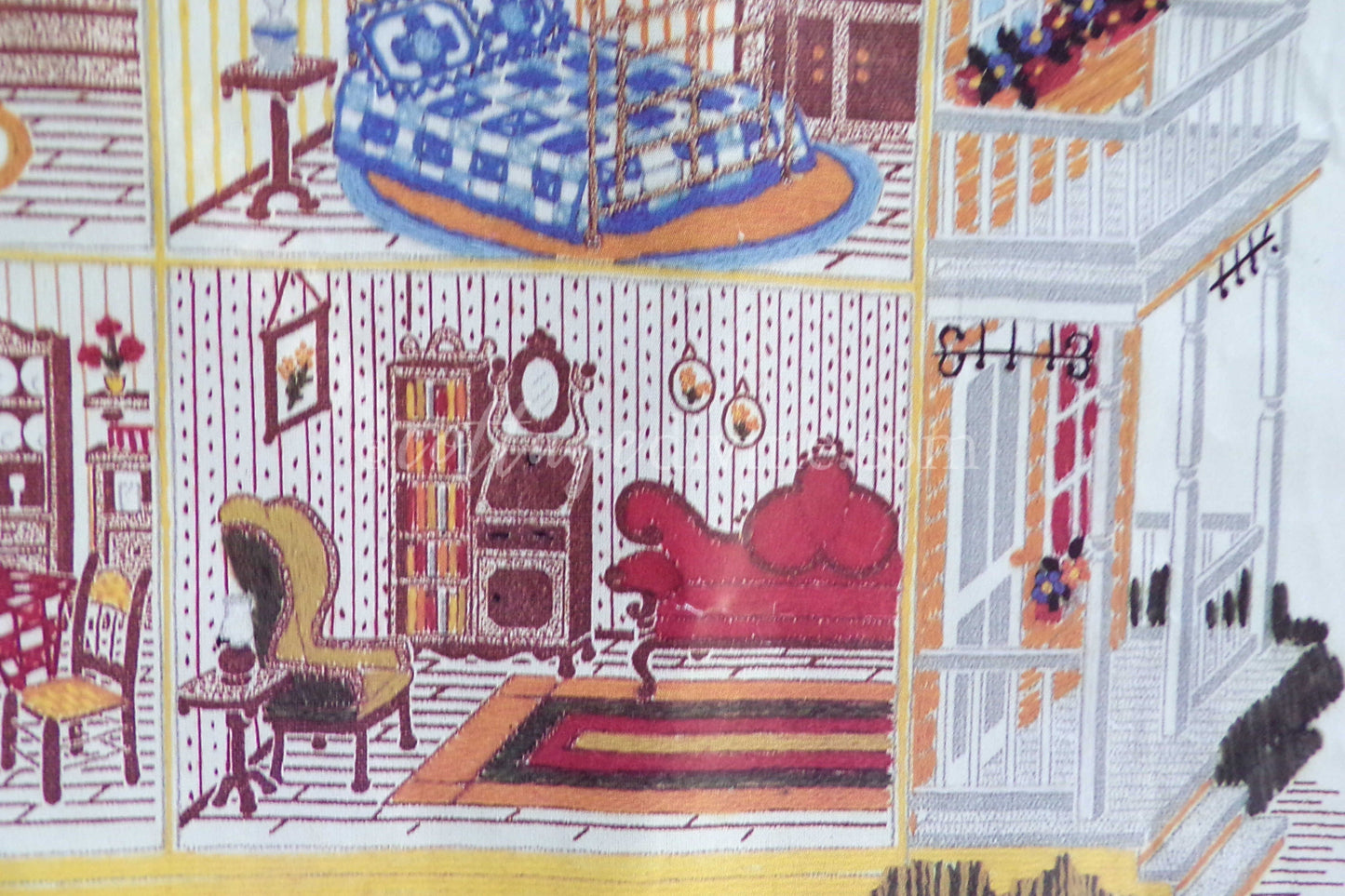Cozy Victorian Doll House Crewel Stitchery Kit, Rare Paragon Needlecraft Vintage Embroidery 0939 Dollhouse, OPEN Pkg, Georgia Ball