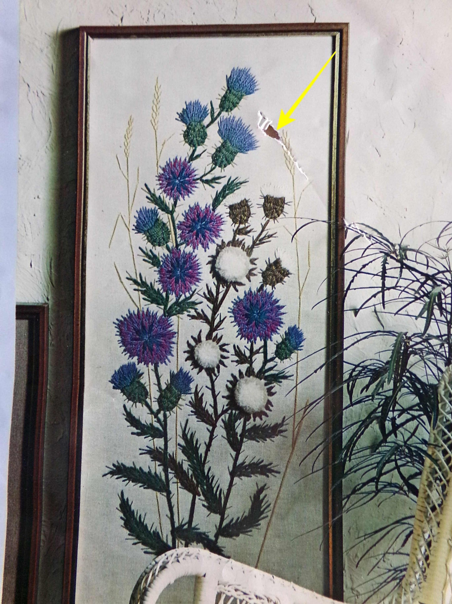 BLUE THISTLE Crewel Stitchery Kit, Vintage 0220 Paragon Needlecraft Embroidery, Hippie Style Wall Hanging, Barbara Sparre Design