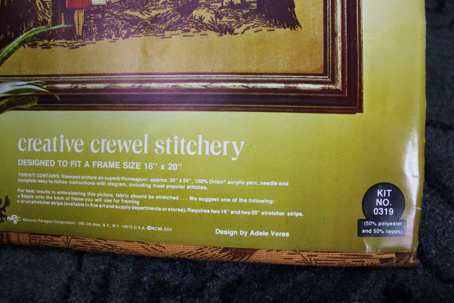 Vtg THE LOVERS Crewel Embroidery Kit Hippie Romance Paragon Stitchery 0319