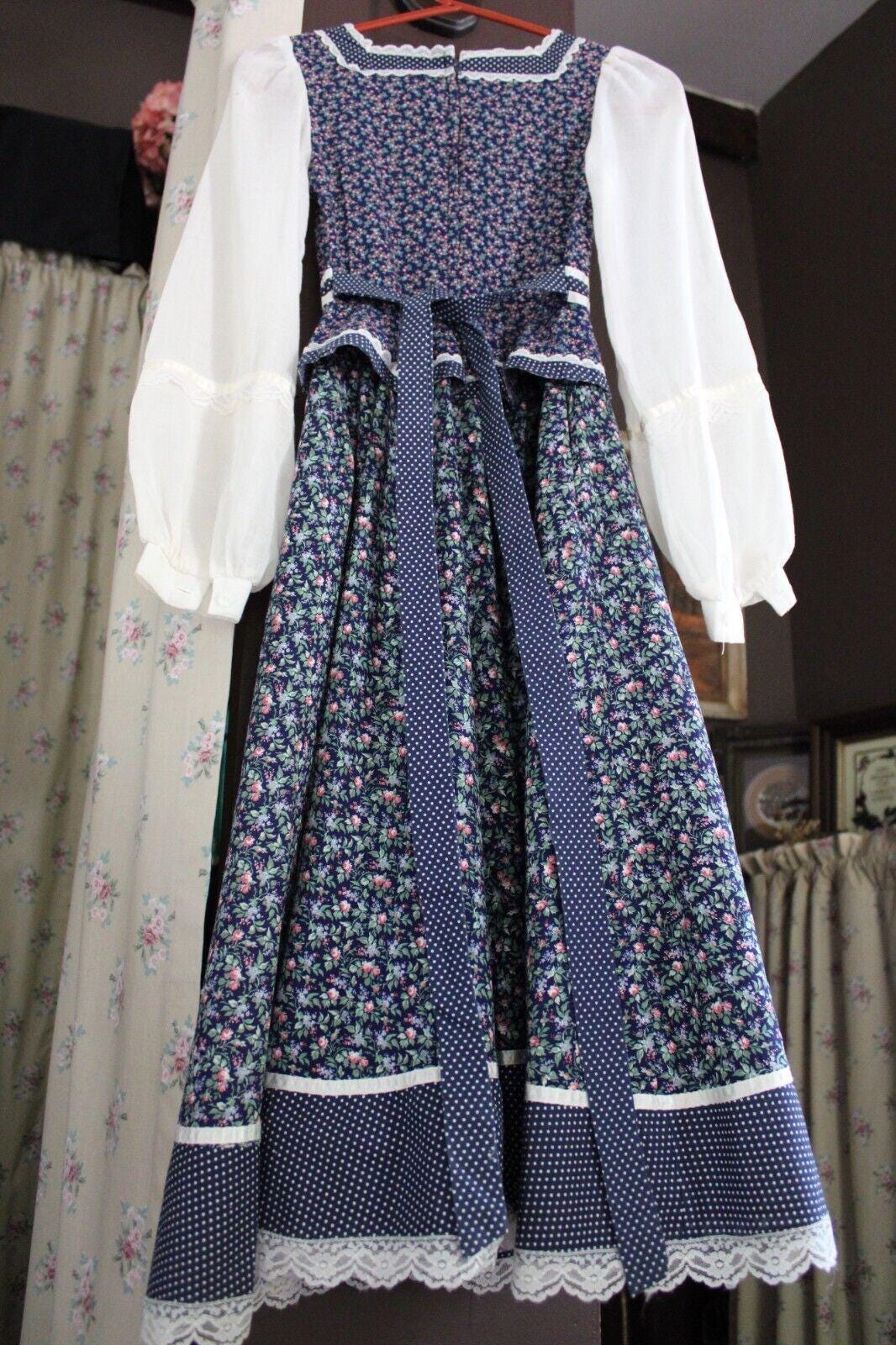 Beautiful Gunne Sax Vintage Clothing Lot 2 Dresses, Peplum Boho Floral, Prairie Midi