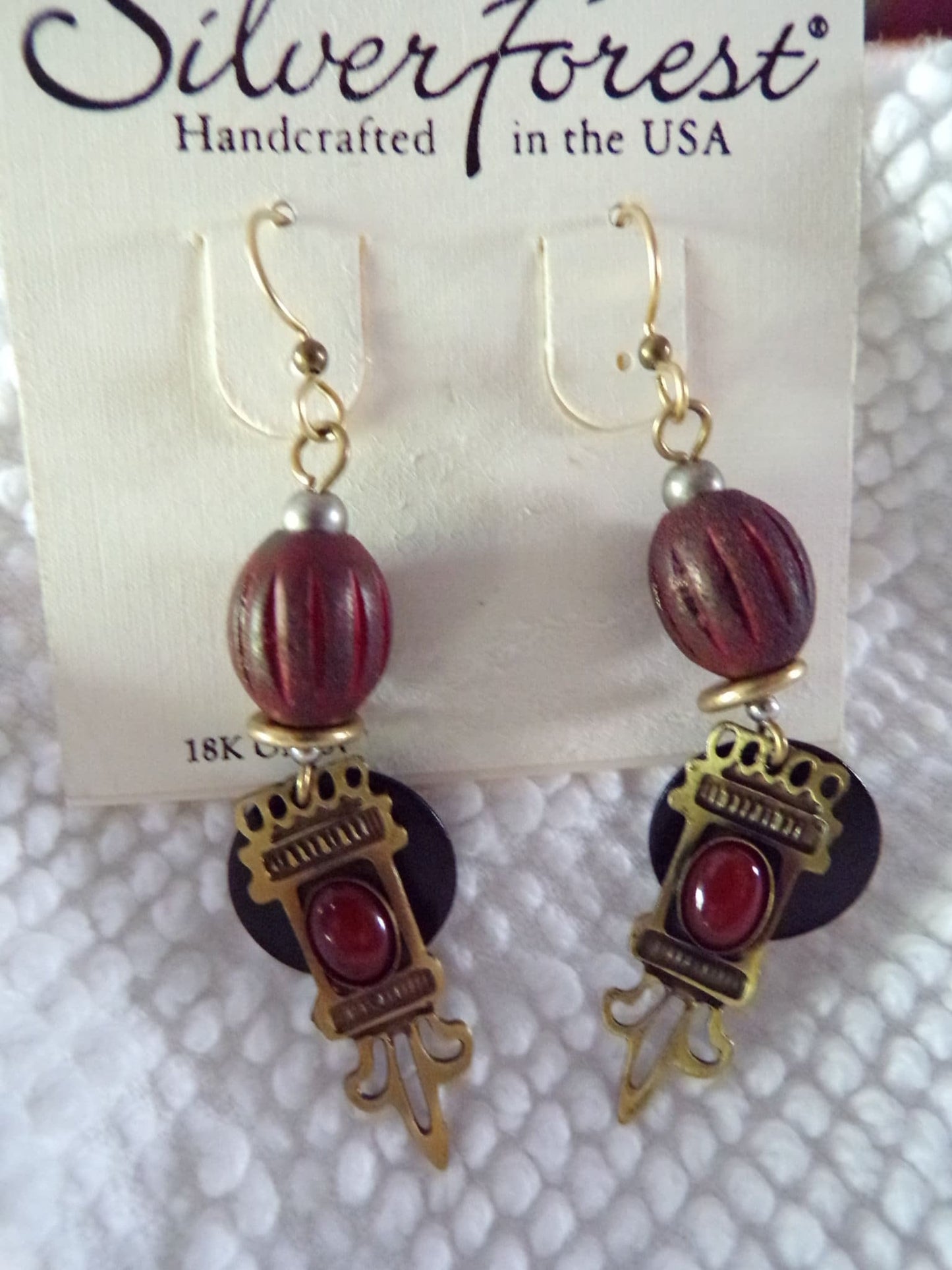 Vintage Pierced Drop Dangle Earrings Silver Forest Boho Hippie Style Jewelry
