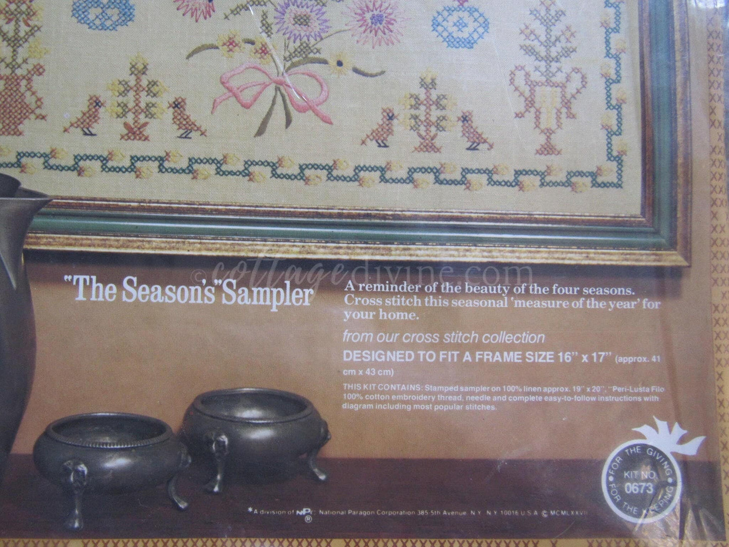 The Season's Sampler Vintage Paragon Cross Stitch Embroidery Kit # 0673