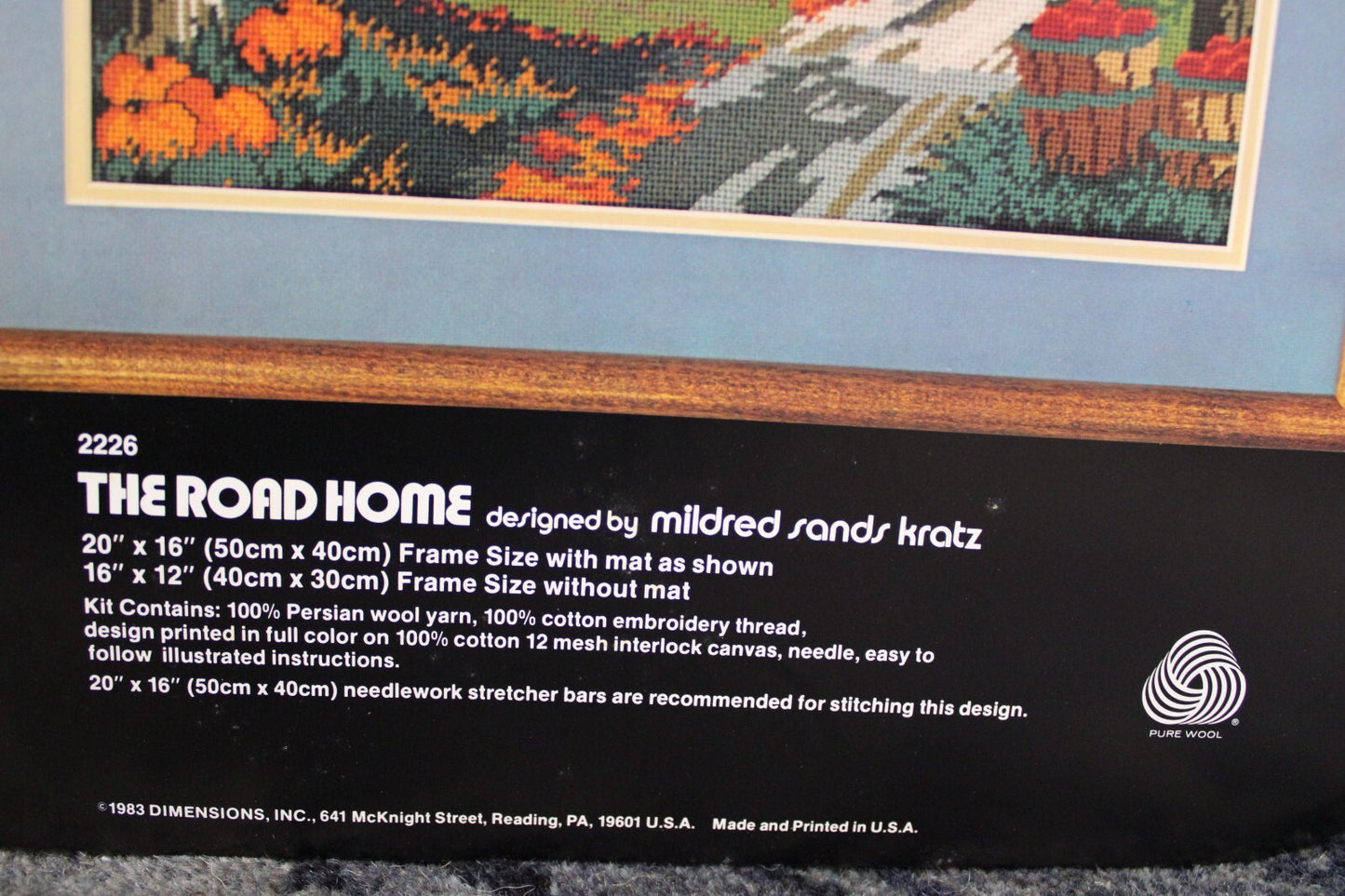 Dimensions THE ROAD HOME Vintage Needlepoint Embroidery Kit Country Scene 2226