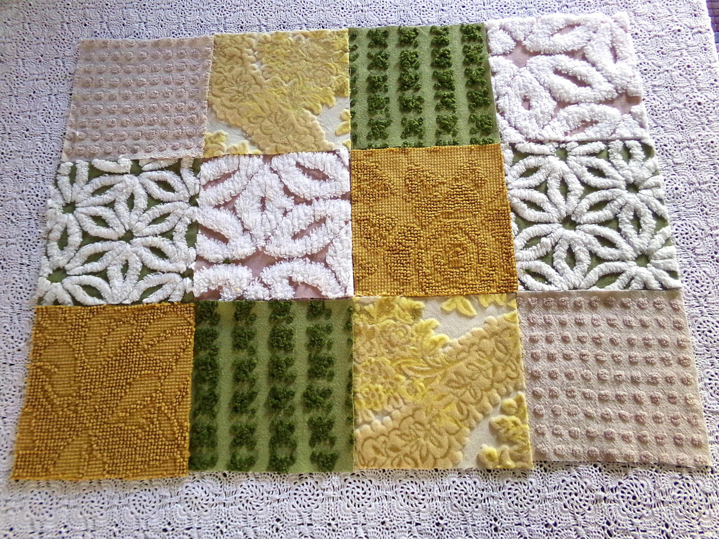 Boho Spirit Fabric Squares, Hippie Crafter's Dozen 12 Vintage Quilt Blocks, 6"x6", for Patchwork Pillows, Slow Stitching, Junk Journals