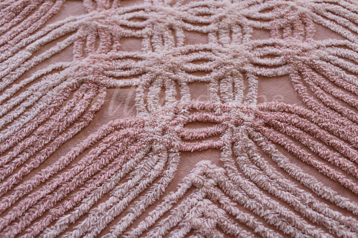 Blush Pink Nostalgia Vintage Chenille Quilt Fabric, 20" x 24" inch Piece, Pretty for Quilts & Pillows
