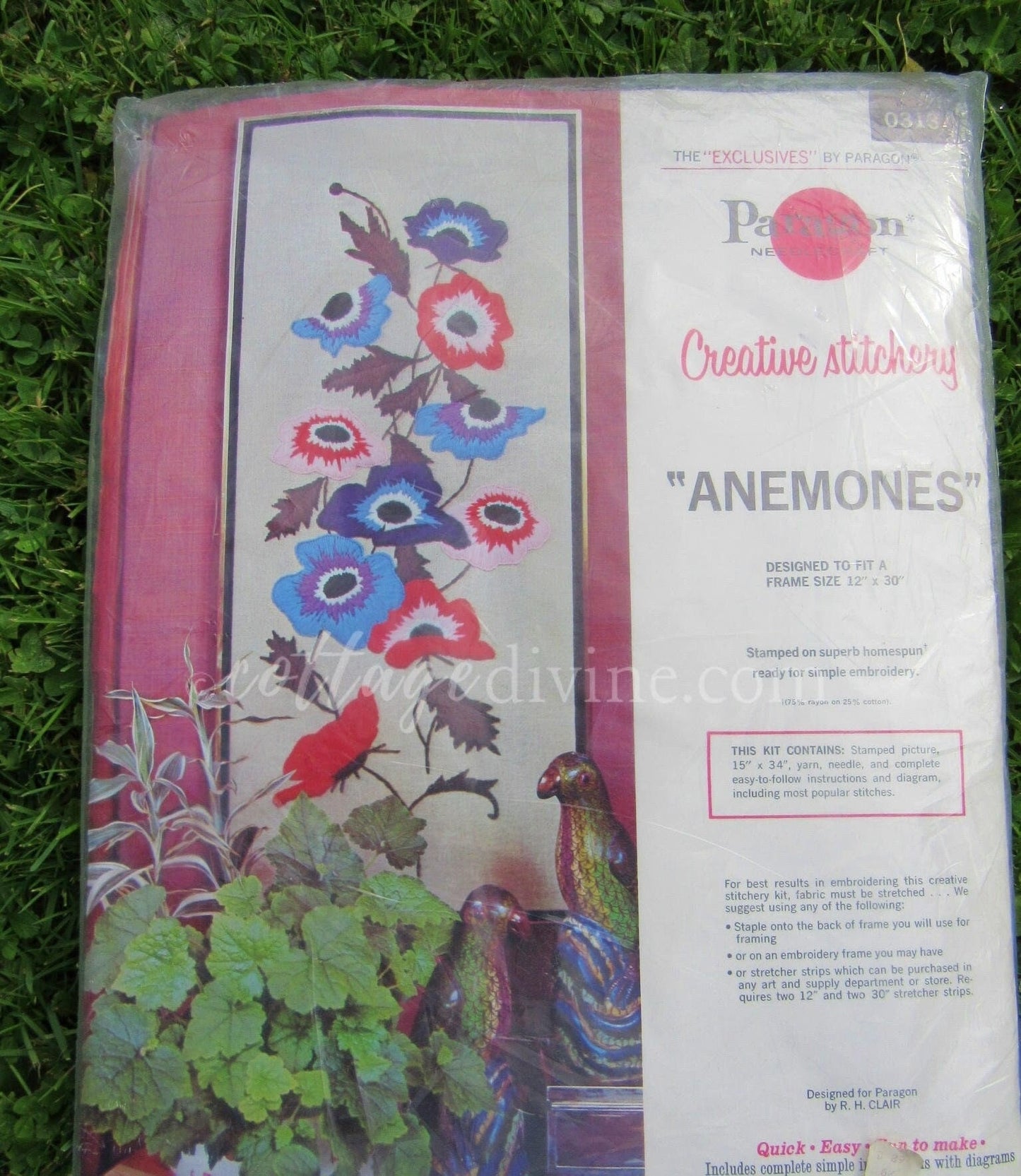ANEMONES Paragon Crewel Stitchery Kit Vintage Embroidery Hippie Wallhanging # 0313