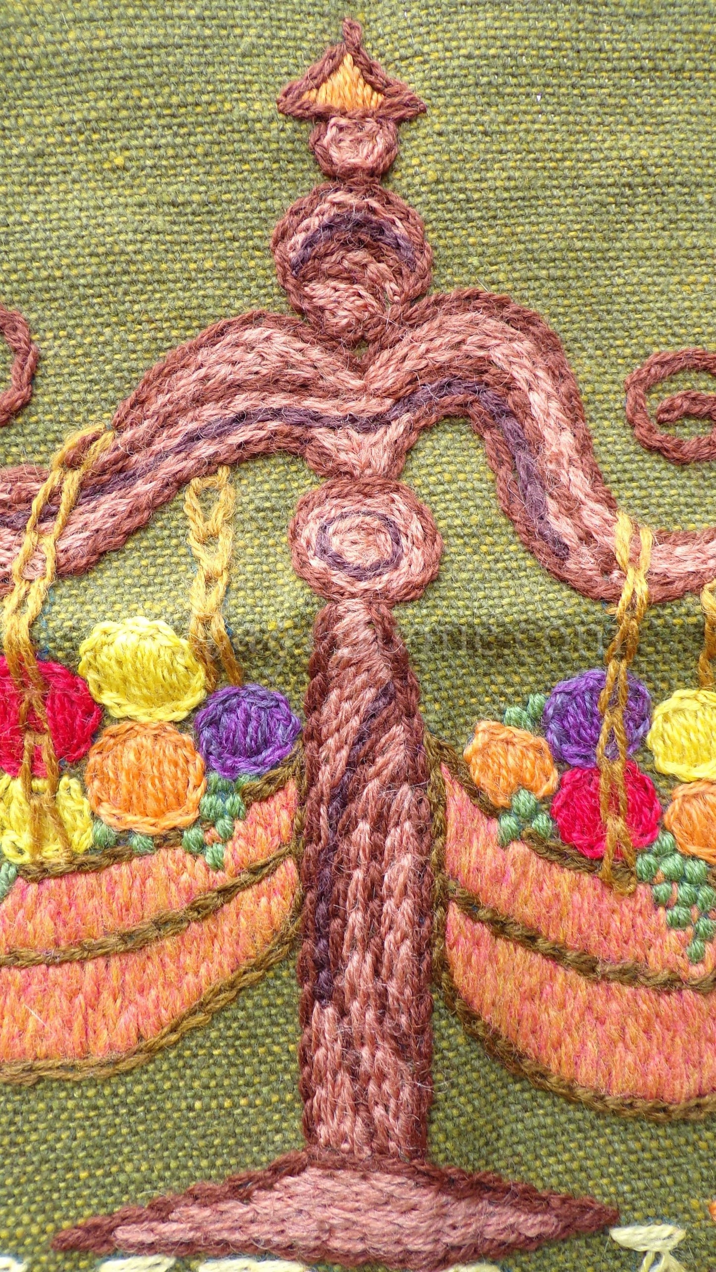 LIBRA Rare Zodiac Vintage Astrology Embroidery, Paragon Crewel Stitchery, Completed, an Original 1969 Barbara Sparre Design