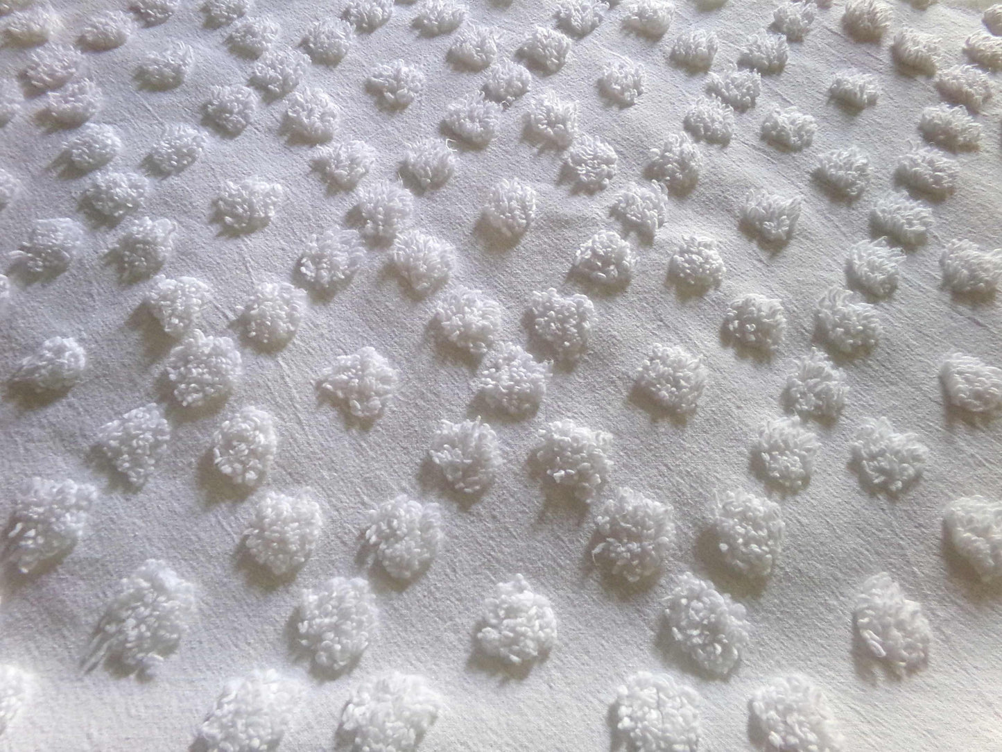 Diamond Dot Chenille Fabric, 19" x 28" inch vintage style piece, simple modern pattern for quilts & crafting