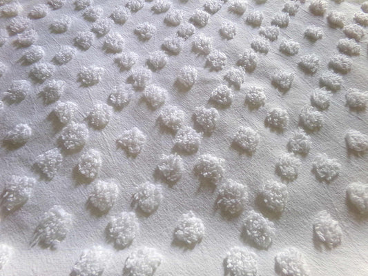Diamond Dot Chenille Fabric, 19" x 28" inch vintage style piece, simple modern pattern for quilts & crafting