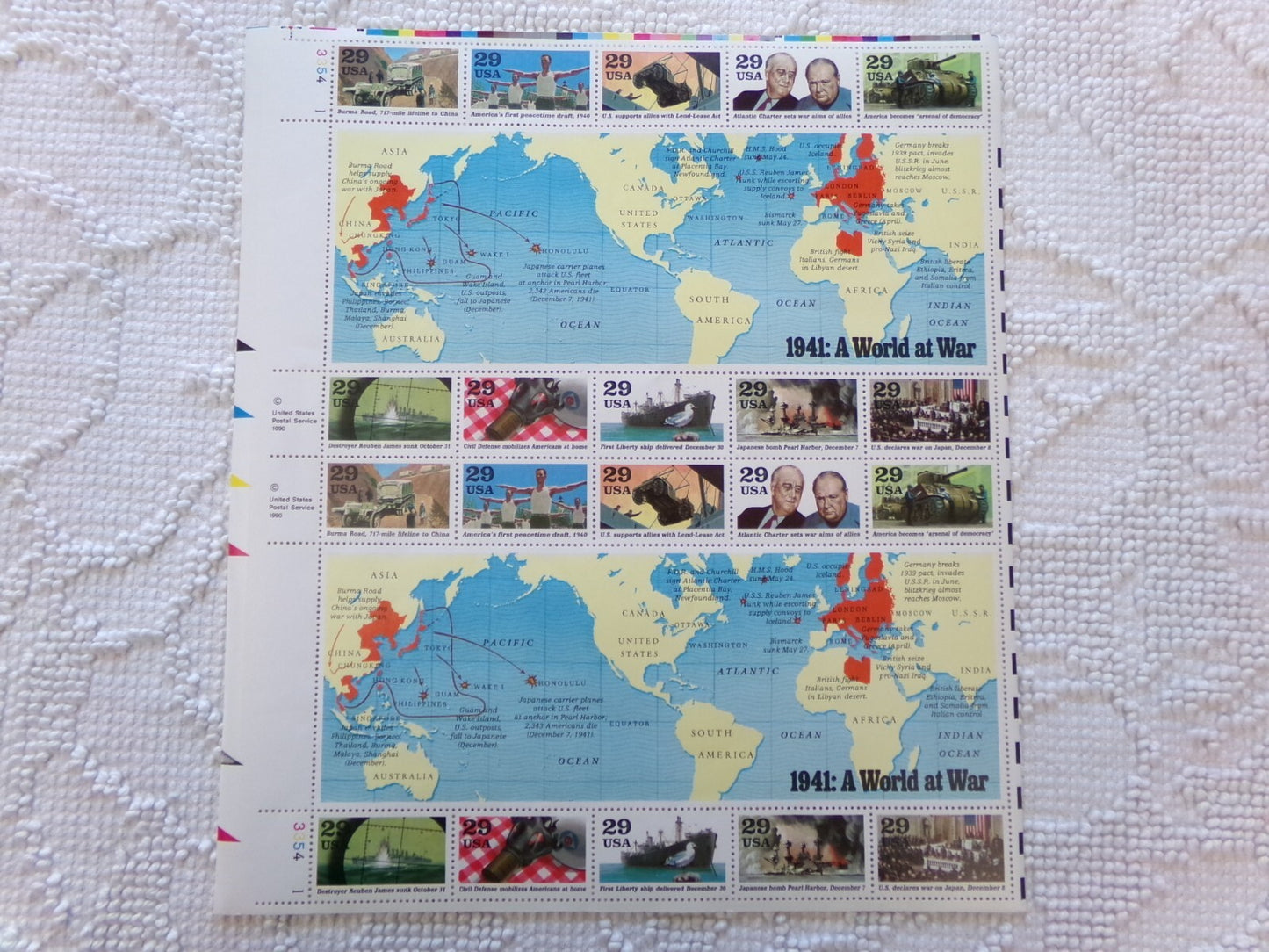 USPS Stamps WW2 50th Anniversary Commemorative Series 1941-1945 80 MNH