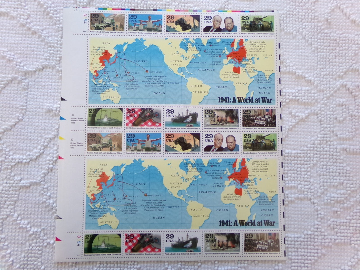 USPS Stamps WW2 50th Anniversary Commemorative Series 1941-1945 80 MNH