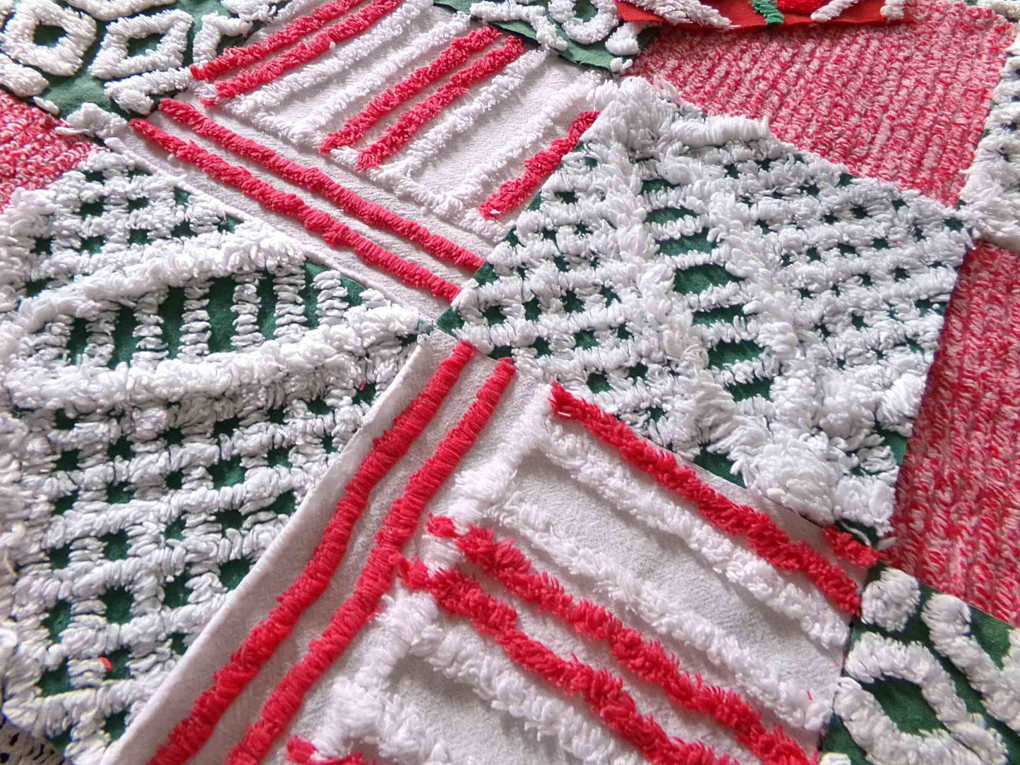 Merry Christmas Quilt Squares, Craft Square Set 17 Blocks in shades of holiday red, green & white, 6" x 6" inch for Xmas stockings, quilts
