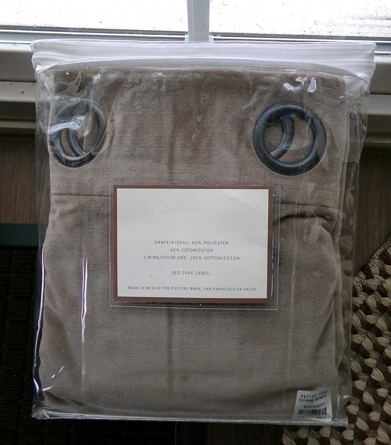 Pottery Barn Velvet Drape Panel, 50 x 84 Blackout Window Drapery Grommet Curtain