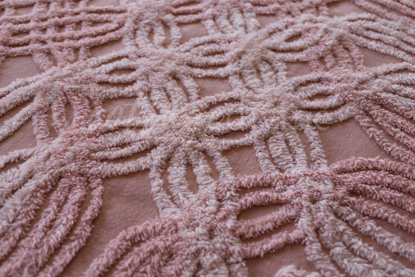 Blush Pink Nostalgia Vintage Chenille Quilt Fabric, 20" x 24" inch Piece, Pretty for Quilts & Pillows