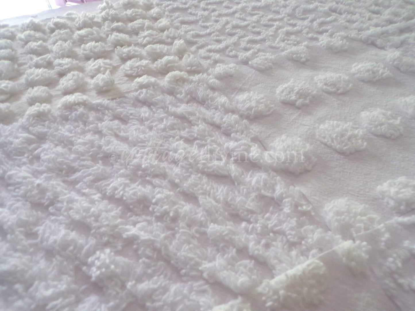 White Chenille Quilt Squares Set, "Serene Snowdrifts" from Vintage Bedspread Fabric, 16 Blocks, 6" inch