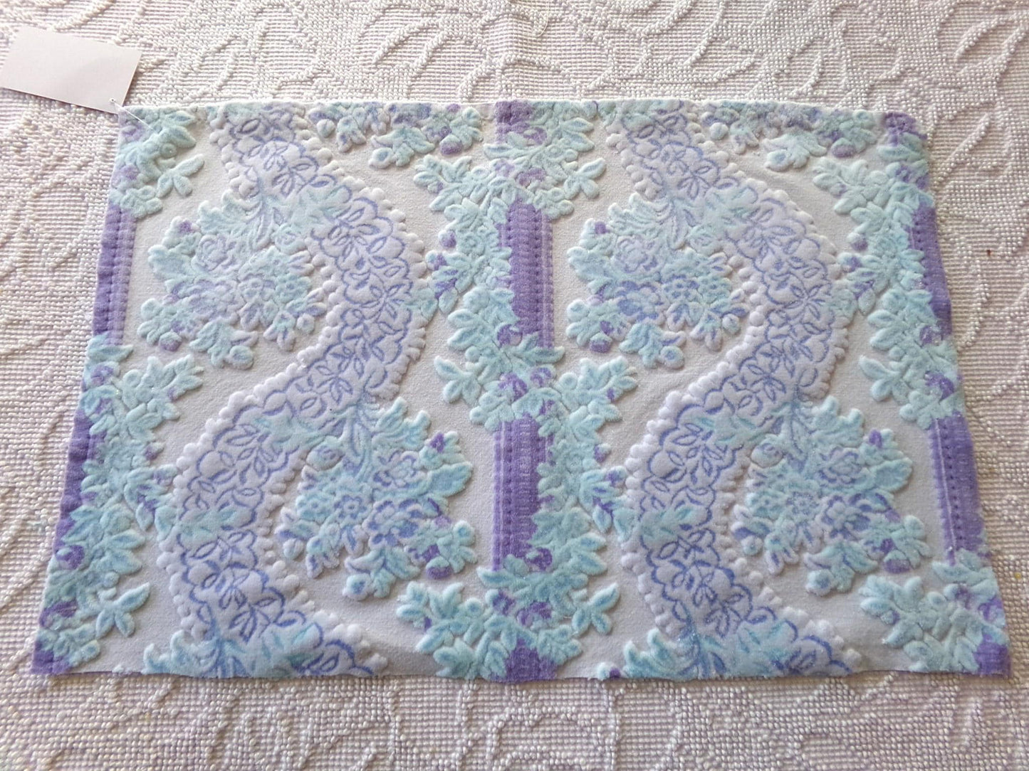 cut velvet fabric cosmic shimmer lux Bates vintage tapestry chenille material, 13" x 21" inch piece great in totes & bags