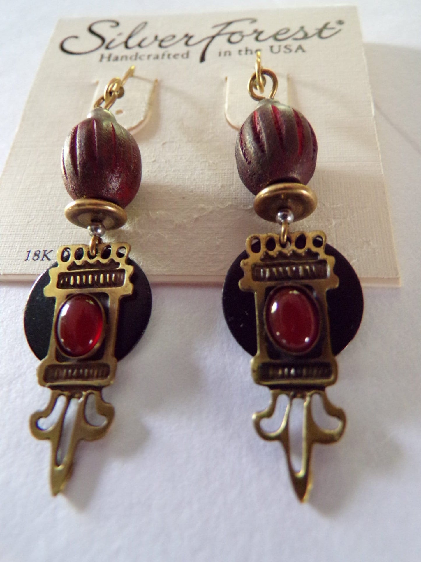 Vintage Pierced Drop Dangle Earrings Silver Forest Boho Hippie Style Jewelry