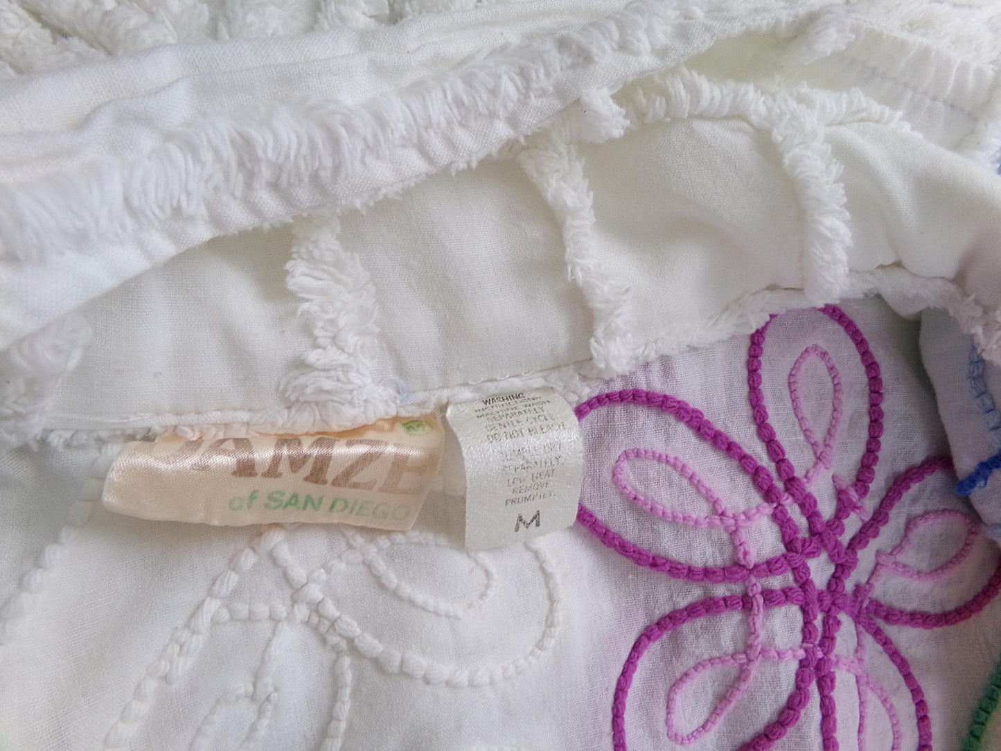 Vintage Chenille Jacket Early Canyon Group Damze San Diego Lightweight Cropped Spring Coat, XS