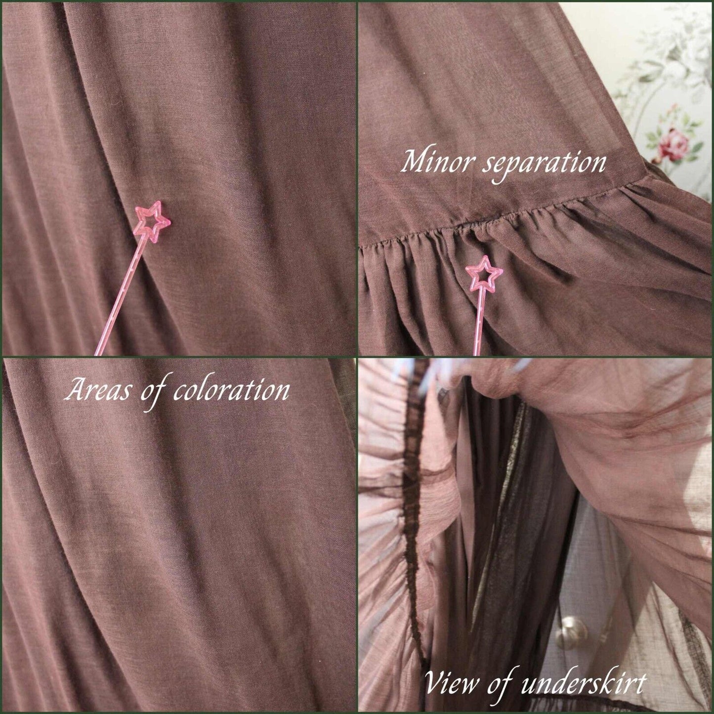 Vintage Boho Brown Prairie Dress, 1970s Long Maxi Length Gown, XS Jr Sz 11, Act I