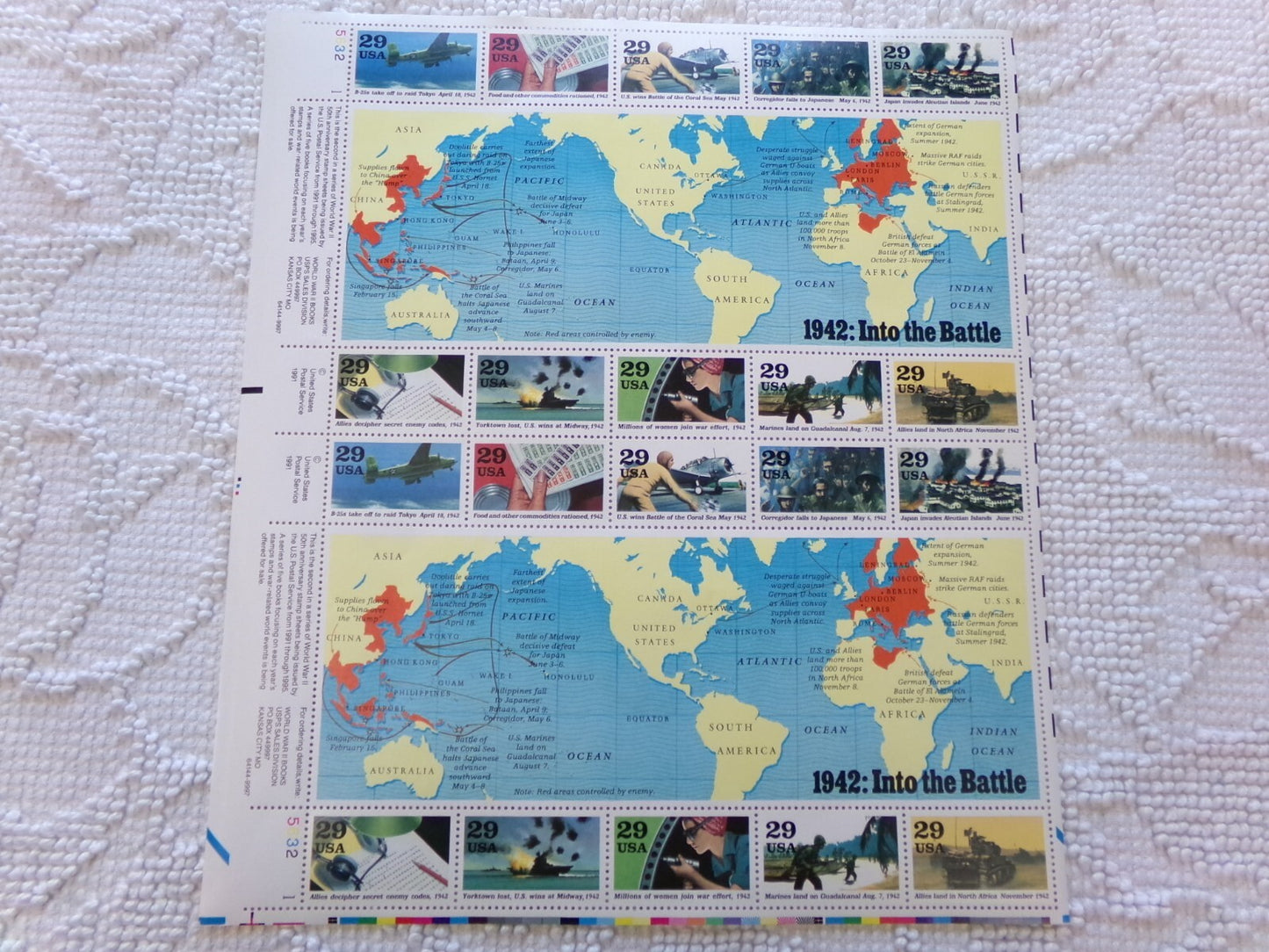 USPS Stamps WW2 50th Anniversary Commemorative Series 1941-1945 80 MNH