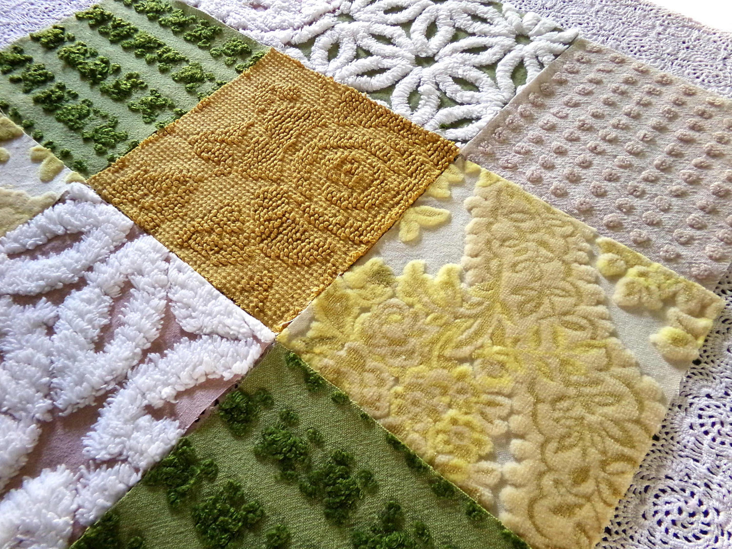 Boho Spirit Fabric Squares, Hippie Crafter's Dozen 12 Vintage Quilt Blocks, 6"x6", for Patchwork Pillows, Slow Stitching, Junk Journals