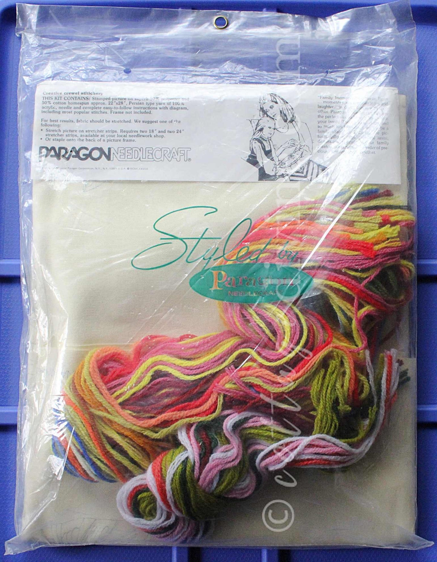 PARADISE FOUND Flowers of Hawaii Hummingbird Vintage Crewel Stitchery Kit by Paragon, Georgia Ball, # 0308