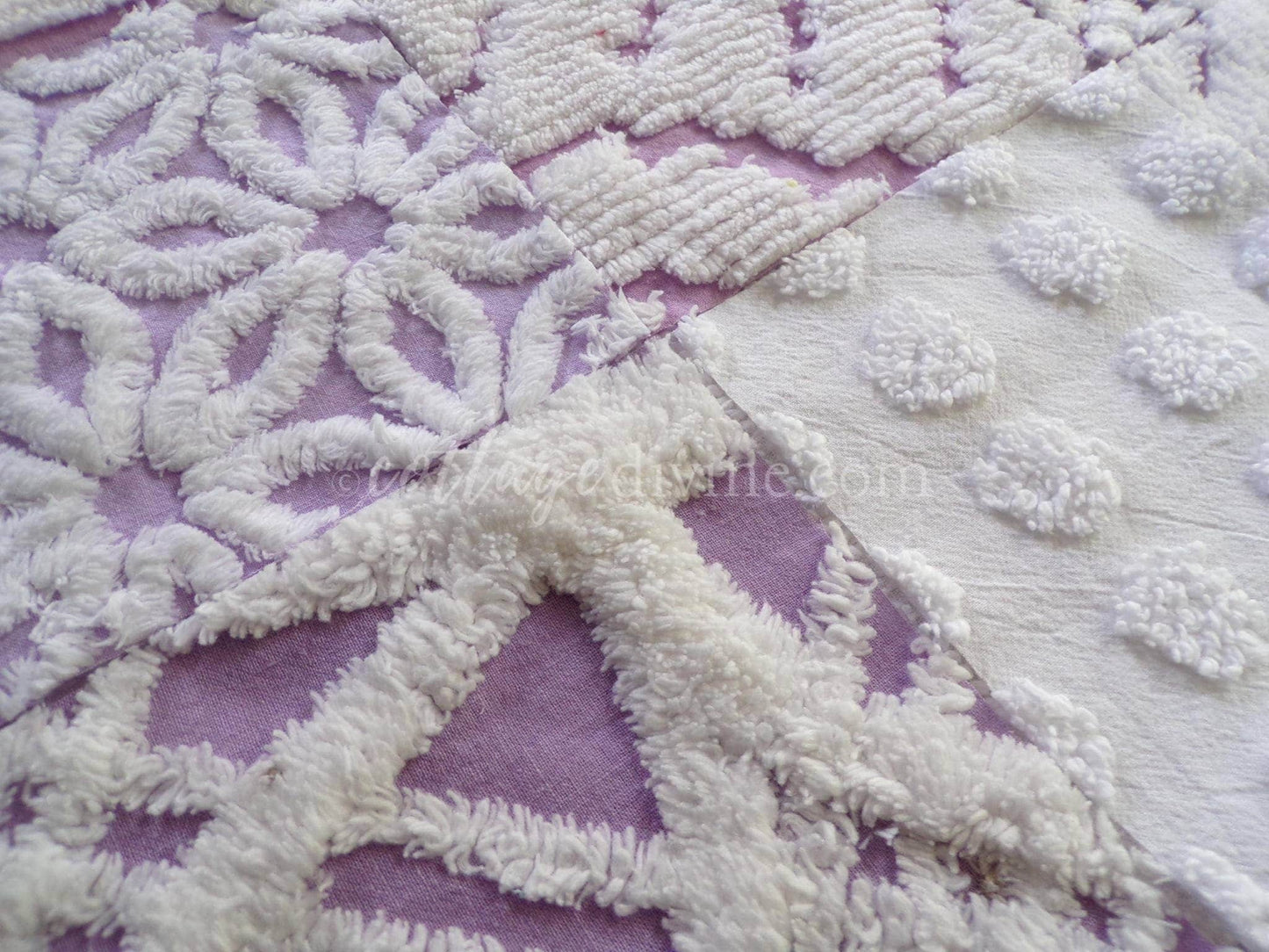 Cloud 9 Chenille Quilt Squares Set from Vintage Bedspread Fabric, 16 Blocks, 6" x 6" inch