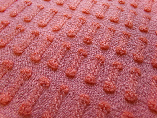 juicy fruit vintage chenille fabric, texturized unique pattern w/ raised edge trim, colorful 18" x 24" piece for quilts, fiber arts, sewing
