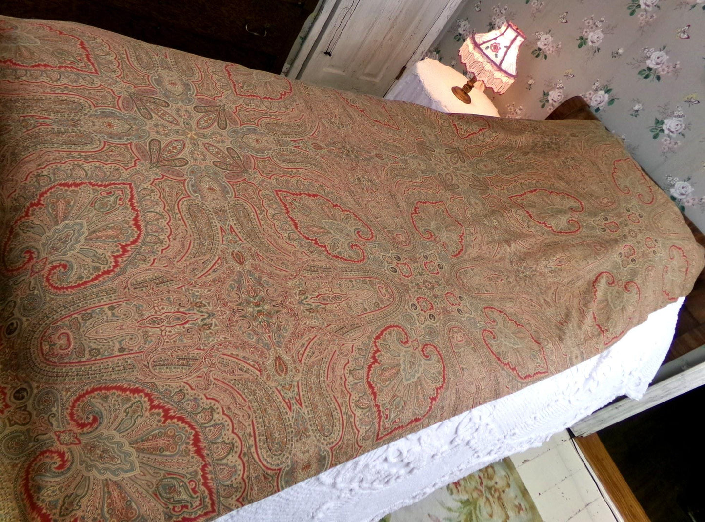 Ralph Lauren Gladwyne Ochre Curtain Panels, Library Chic Luxurious Vintage Window Drapery Pair in Sophisticated Paisley, USA Made
