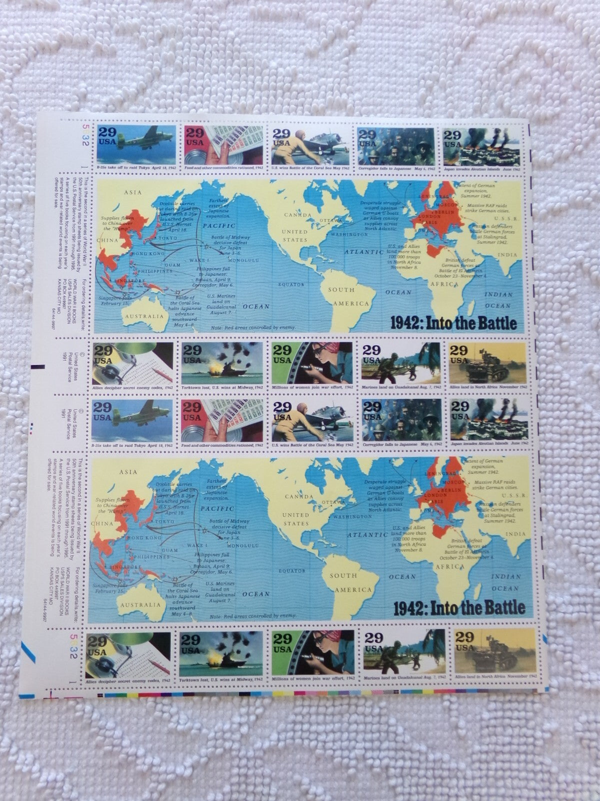 USPS Stamps WW2 50th Anniversary Commemorative Series 1941-1945 80 MNH
