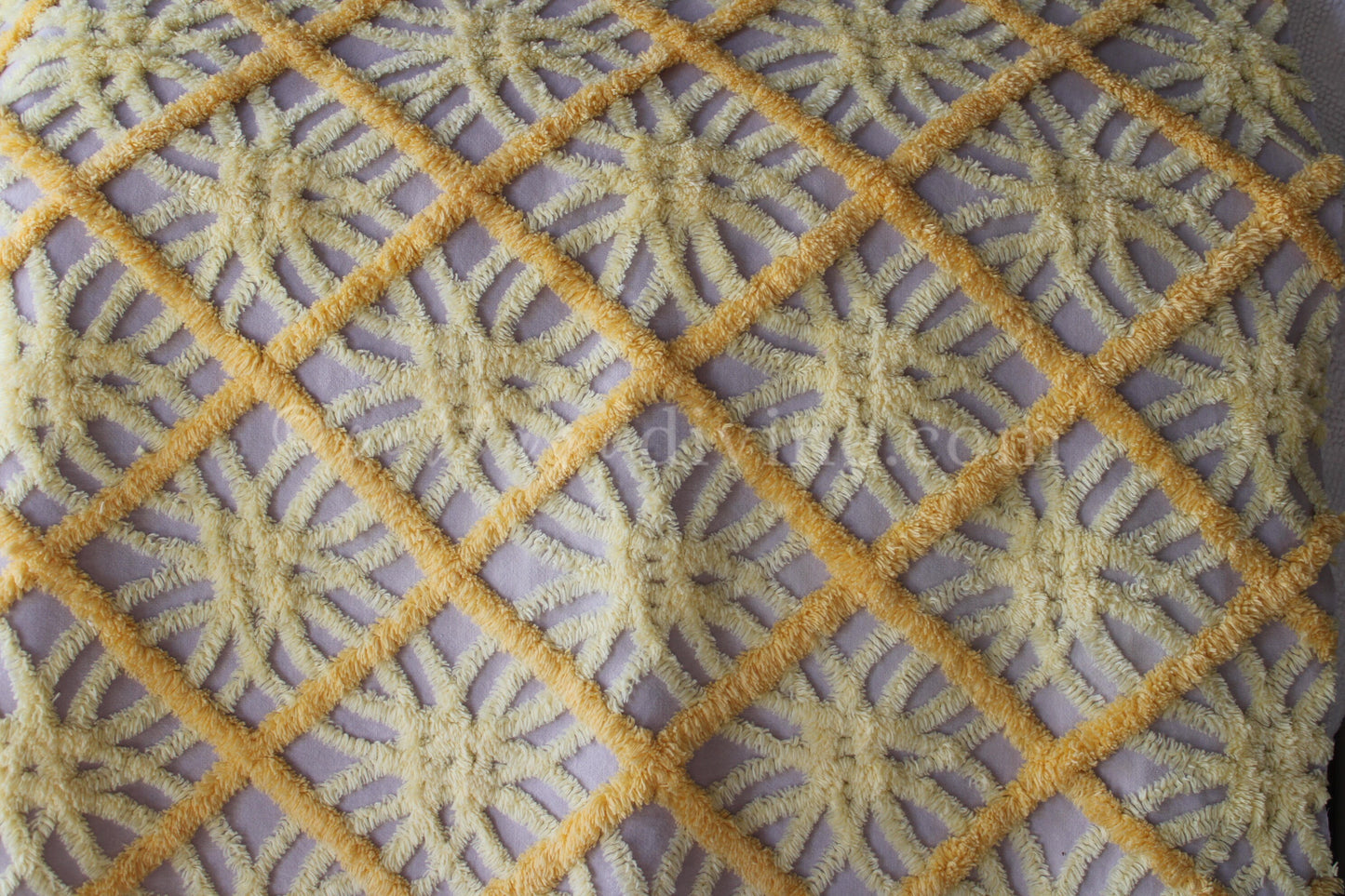 Cosmic Starburst Vintage Chenille Quilt Fabric, 24" x 20" inch Piece, Very Unique