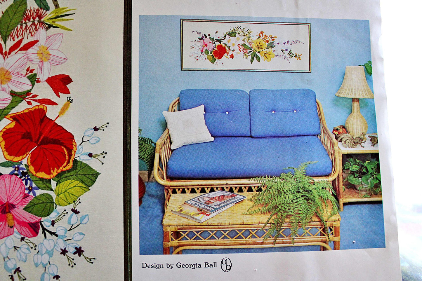 Hawaii ALOHA Crewel Embroidery Kit, Vintage Paragon Stitchery #0101, 16" x 42" Large Tropical Floral Wall Hanging, Georgia Ball Design