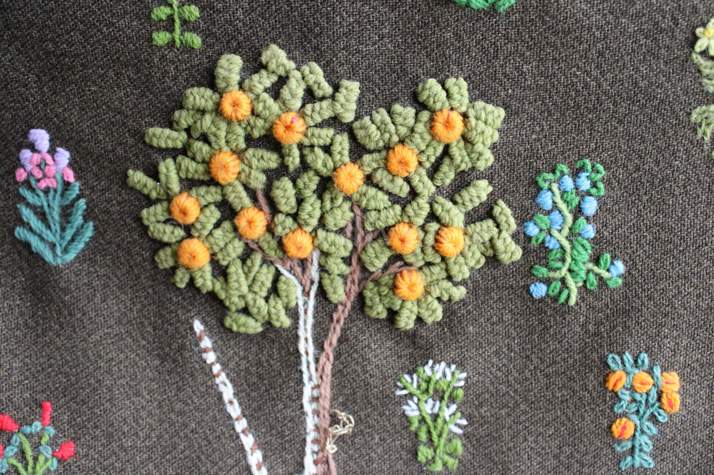 Unicorn in Captivity Completed Paragon Embroidery, Rare Crewel Stitchery, Medieval Old World Tapestry Style Adaptation