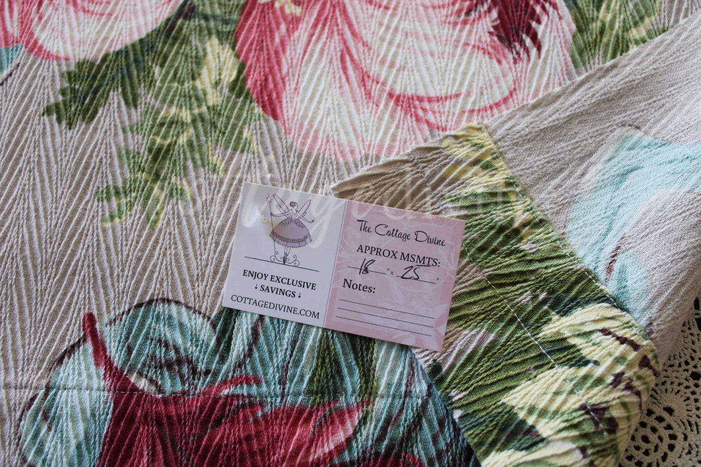 Fabulous Pink Plume Vintage Barkcloth Fabric, 18" x 25" inch Piece, Botanical Floral Print on Cool Grey, Great for DIY Pillows