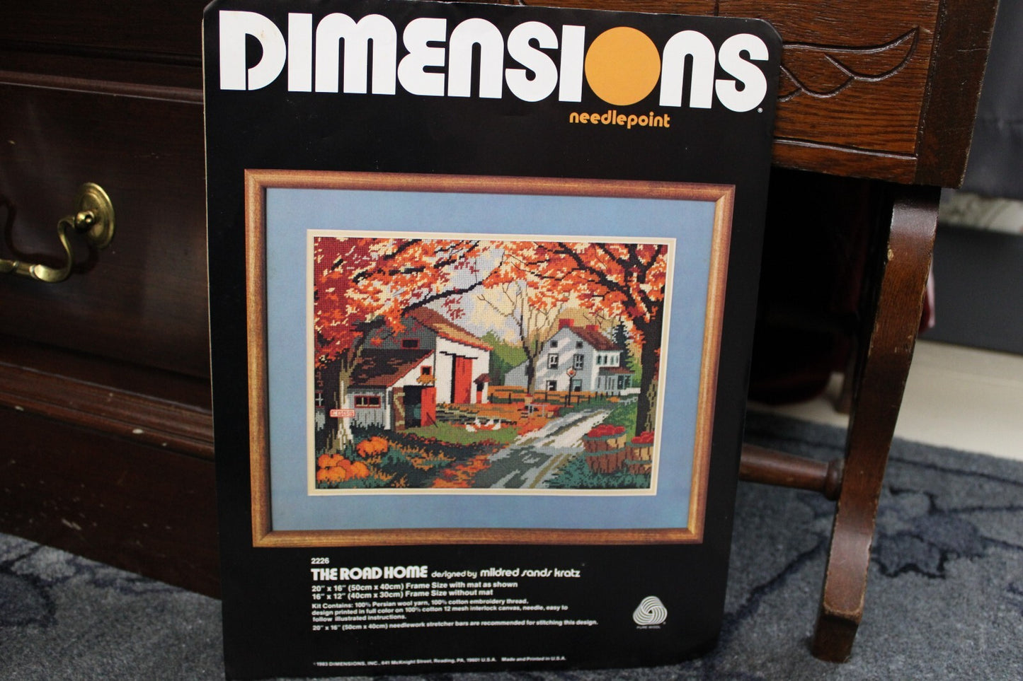 Dimensions THE ROAD HOME Vintage Needlepoint Embroidery Kit Country Scene 2226